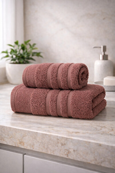 Rebeka Home Collection Ayla 2 Piece Towel Set 70X140 Bath Towel 50X85 Hand To...