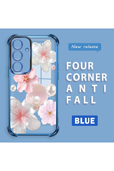 ucuc غطاء سيليكون شفاف متوافق مع سامسونج جالاكسي إس 24 بأربعة زوايا وحواف لامعة