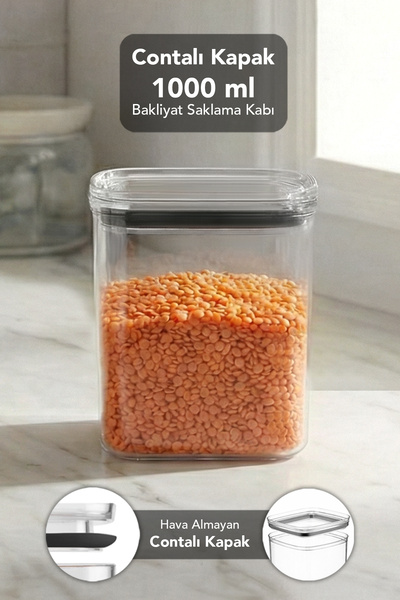 Meleni Home Pure Kare Storage Container - Transparent Mica Airtight Food and ...