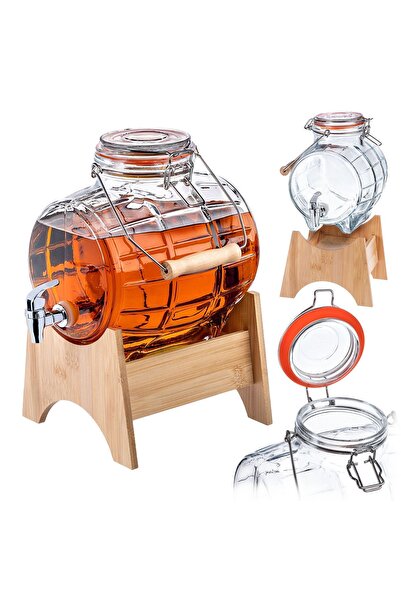 KADAX Butoi de sticlă de 5L, carafă cu robinet, whisky, vin Moonshine