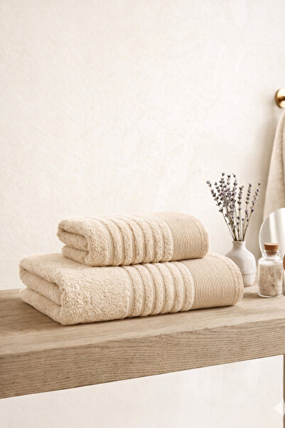 Rebeka Home Collection Elif 2 Piece Towel Set |   50X90 Hand Towel + 70X140 B...
