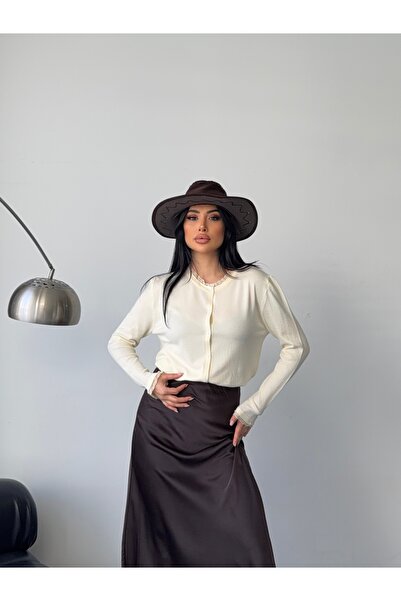 erki triko Lace Detailed Crew Neck Long Sleeve Premium Knitwear Cardigan