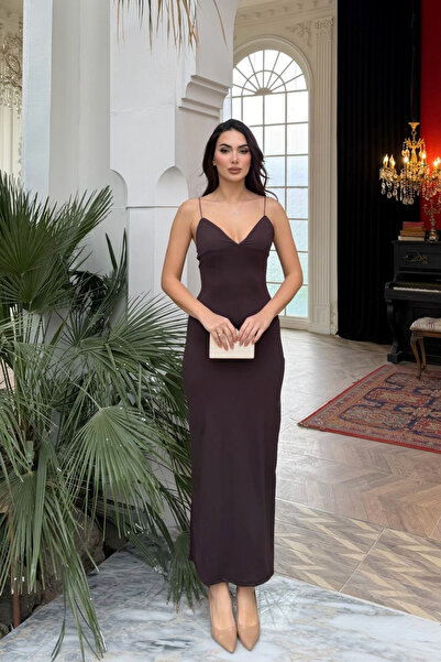 Sindimoda Φόρεμα μάξι από ύφασμα Sandy με κορδόνια Shion 3814