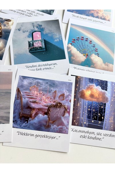 Pankart Evi 12 Pcs Clouds and Sky Motivational Pola Card Set - Manifest Affirmation