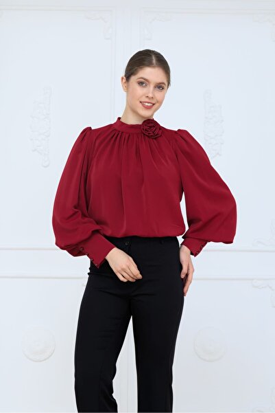 White Corner B1006 Model Special Design Blouse