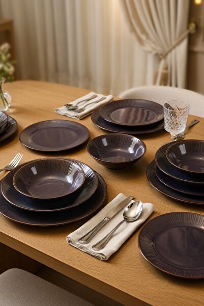 İREA PORSELEN 24 Parça 6 Kişilik Porselen Yemek Takımı Zenith Mysctic