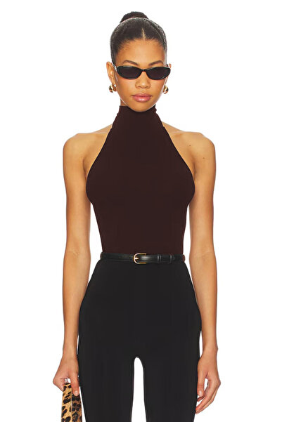 AFR CLOTHES Body negru pentru femei, cu spatele deschis, cu două straturi, di...