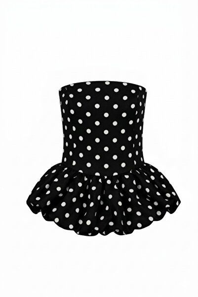 La Sarta Crush white Polka Dot piece bustier