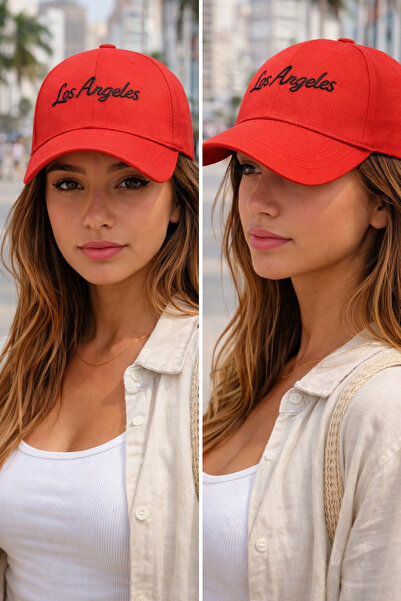 ZERAMİNE Șapcă de baseball unisex roșie cu broderie Los Angeles – Șapcă sport...