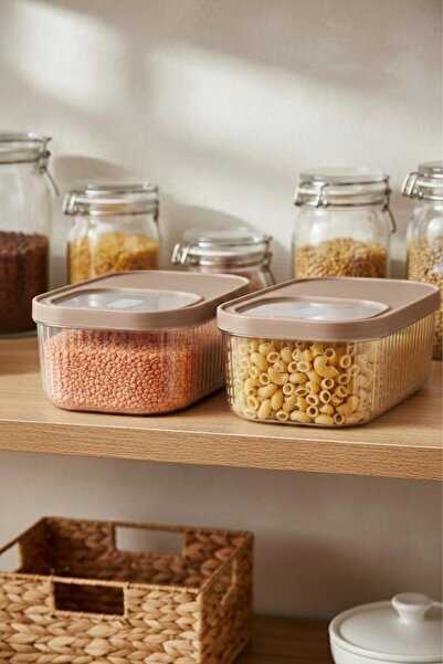 EWs مجموعة من 2 حاوية تخزين متعددة الاستخدامات سعة 5 لتر مع غطاء منزلق من ماد...