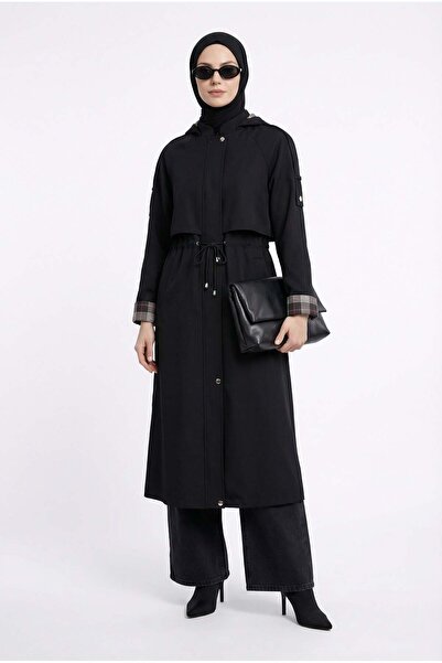 Armine TREND Allerli Belden Sıkmalı Astarı Ekoseli Kap Siyah 26YT802