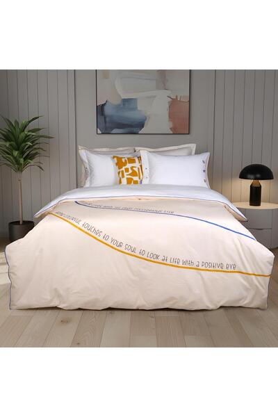 Sarev كريم ريبلا مفرد 100% قطن طقم غطاء لحاف