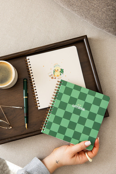 PAPERORA 15x16 Spiralli Karton Kapak 2'li Kareli Not Defter Seti - Karo