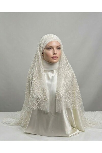 MERİT FASHION Yoğun Taş İşlemeli Premium Duvak