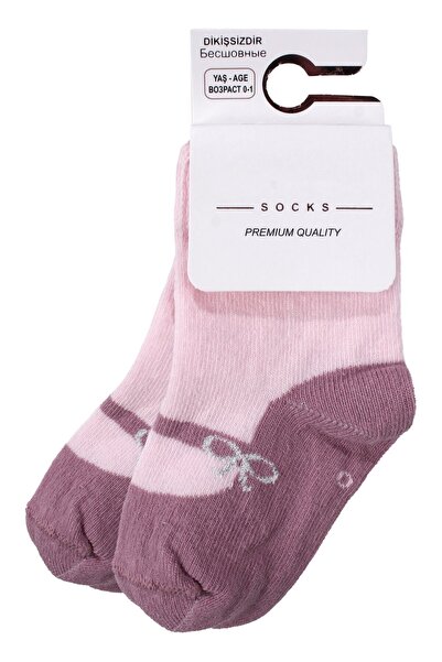 bebegen جوارب للفتيات الصغيرات باللون الوردي والأرجواني حذاء مسطح منقوش من 0-...