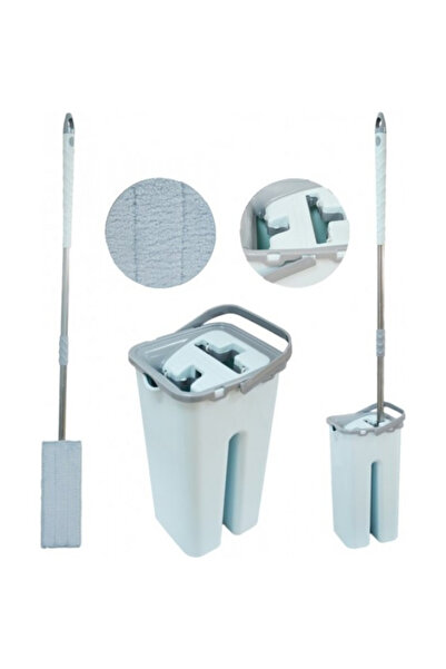 Zambak Microfiber flat mop bucket set, two compartments, 8L