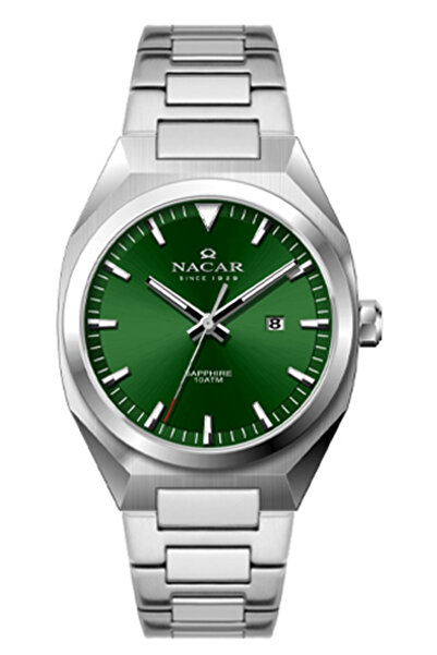 Nacar Sapphire Glass Sports Silver - Green Men's Watch Nc08-29430737-Anm