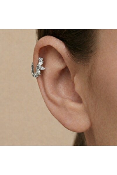 alysa jewelry Cerrahi Çelik 8mm, Zirkon taşlı halka Piercing heliks için uyumlu