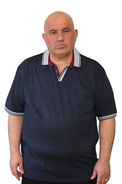 Ramon Miele Men's Plus Size Open Front Polo Collar T-Shirt