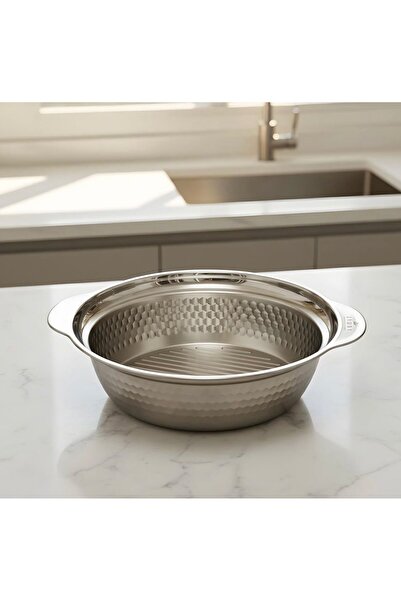 Kadim Vizyon Paslanmaz Çelik Sığ Mikser Kabı 25×7 cm Dayanıklı ve Çok Amaçlı ...