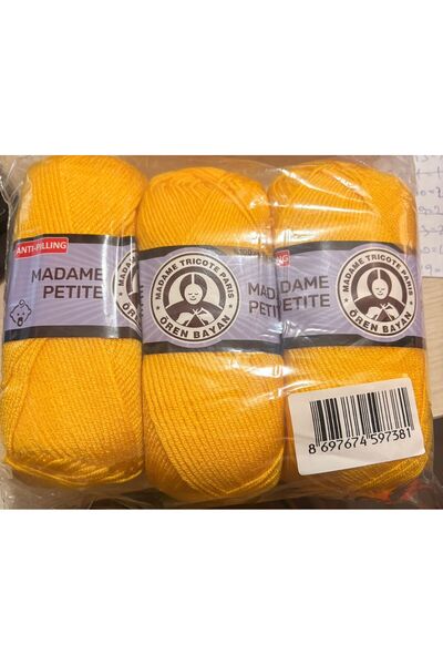 Ören Bayan Ören Madame Petite Örgü İpi - Sarı - 3 Adet - ( Renk Kodu : 029 )
