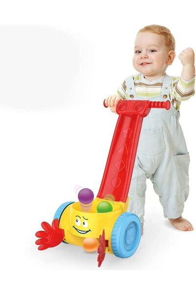 BAYBEE مشاية أطفال 2 في 1 مزودة بأداة إطلاق الكرات، وموسيقى، و3 كرات للأطفال ...