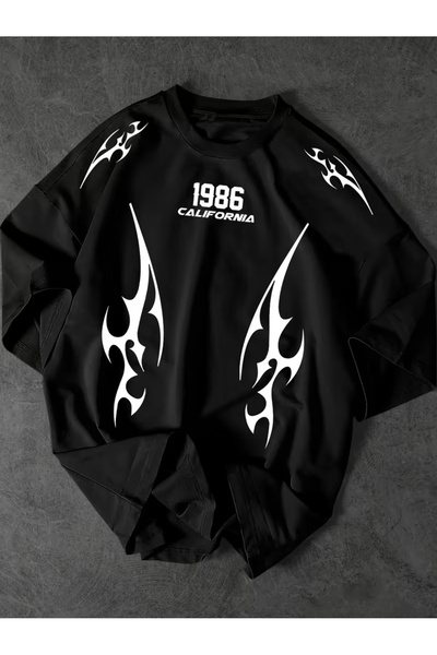 COMANCHERO تي شيرت كبير الحجم للجنسين بتصميم كاليفورنيا 1986 مطبوع