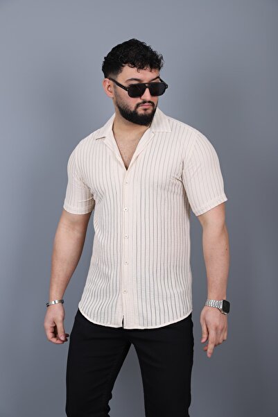 L-KOM Men's Striped Knitted Shirt