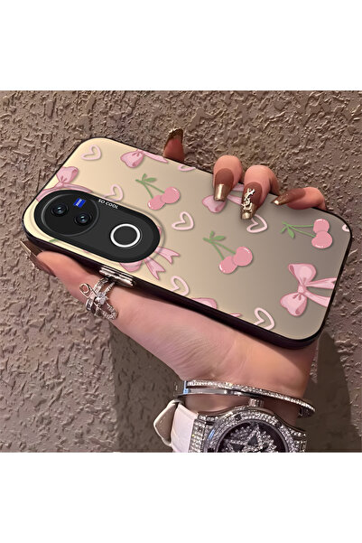 ARTISHELL Vivo V50 Uyumlu Fiyonk Kalp Desenli Yüksek Kaliteli Telefon Kılıf