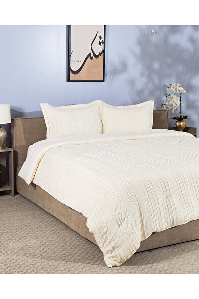 REDTAG Ivory 3 Piece Clip Jacquard Comforter Set (260 x 240 cm)