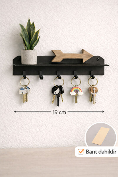 Mynivora Duvar Anahtarlık Askısı 19 cm – Dekoratif Raflı Anahtarlık Organizer...