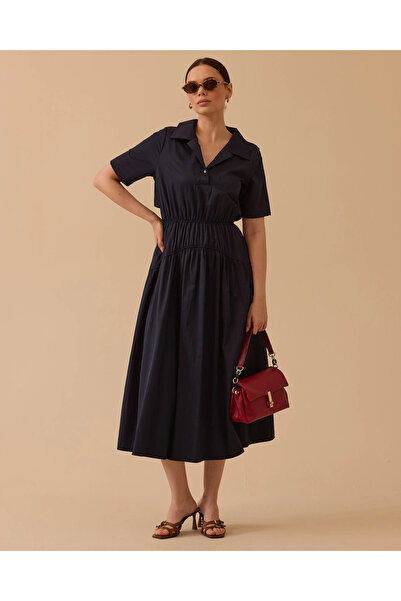 SEÇİL Polo Yaka Elastik Bel Elbise