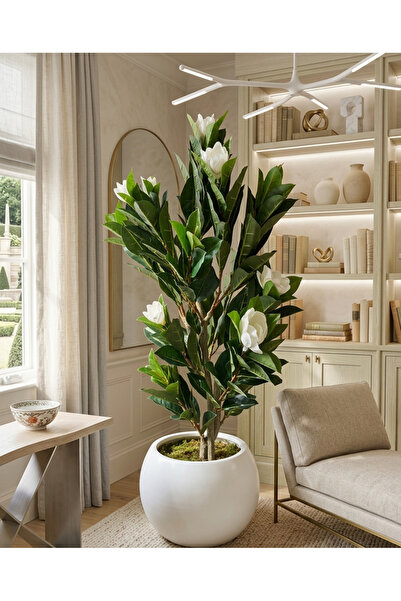 KAYAX 140 cm Manolya Yapay Ağaç SAKSI DAHİL