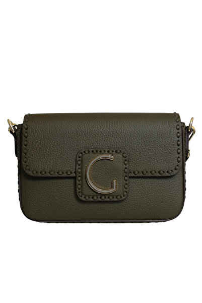 Platin Khaki Leather Women's Handbag