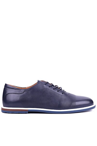 Shoetyle - Genuine Leather Navy Blue Color Casual Men's Shoes - 900-5089