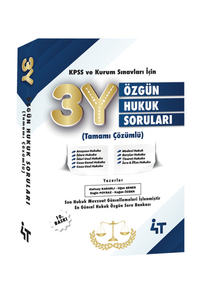 4T YAYINEVİ 3Y ÖZGÜN HUKUK SORULARI 10. BASKI