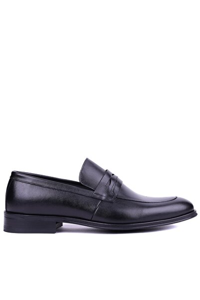 Fosco - جلد أصلي حذاء رجالي كاجوال باللون الأسود - 3203