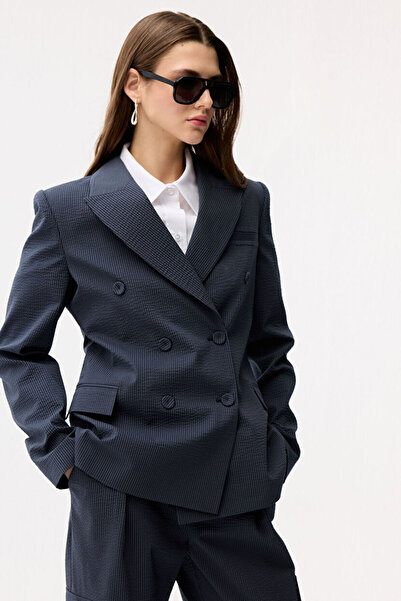 adL Çizgili Kruvaze Ceket