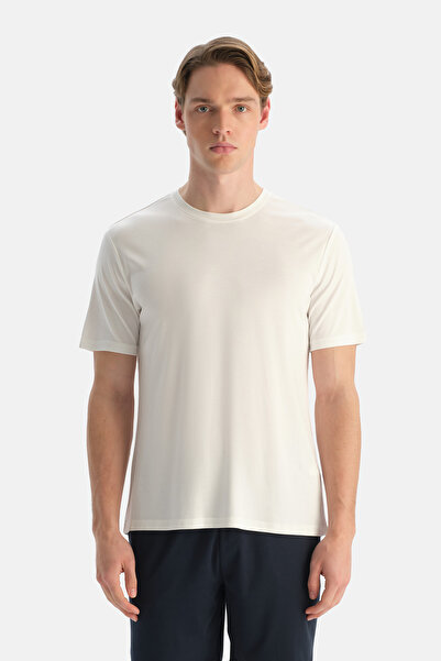 Dagi Λευκό κοντομάνικο μπλουζάκι με λαιμόκοψη ποδηλατικού τύπου Cool Touch