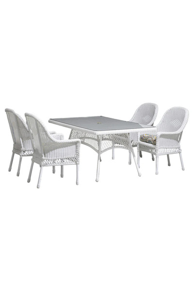 Maison Mex Set mobilier gradina/terasa 4 scaune si masa dreptunghiulara SUSAN...