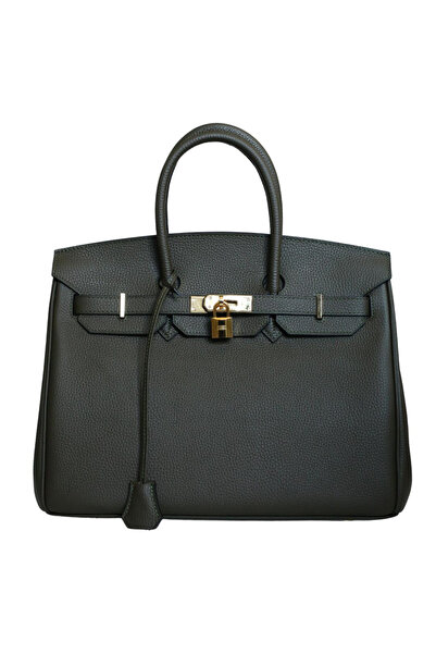 Platin Khaki Leather Women's Handbag