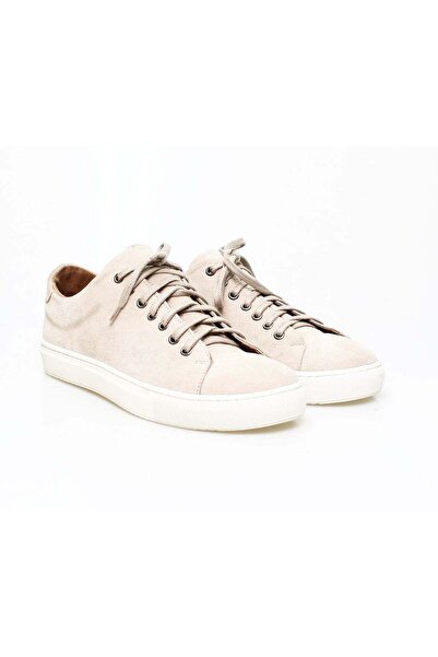 FRANCO CALVANI Beige Color Lace-Up Genuine De Leather Ue Suede Closet-Up Shoes