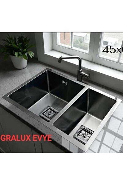 GRALUX EVYE YENİ ÜRÜN 45 X 65 1.5 GÖZLÜ TEZGAH ÜSTÜ UYGULAMALI TİTANYUM PVD K...