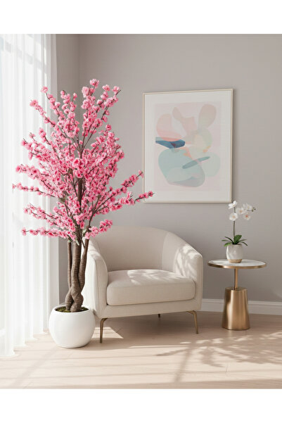 KAYAX Yapay Ağaç Japon Kiraz Çiçeği Hazır Gövdeli Bahardalı Ağacı 170 cm Saku...