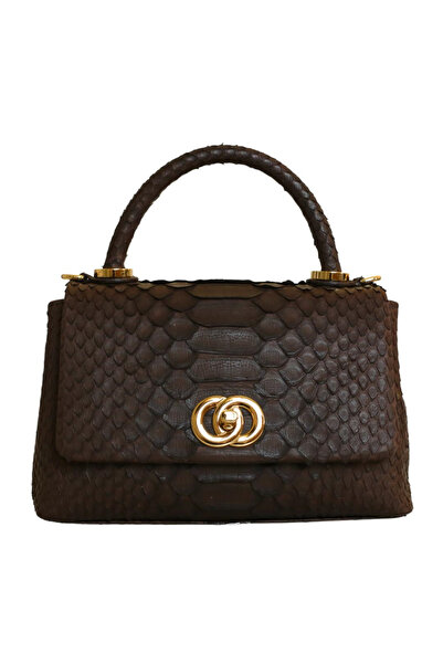 Platin Brown Python Women's Handbag Bag