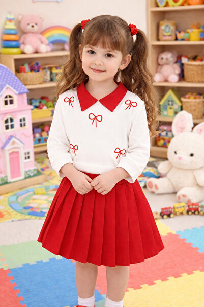 SANTRALBEBE Girl's Pleated Skirt Set