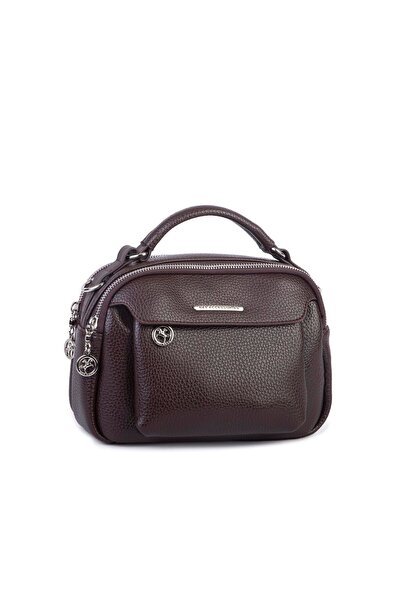 Nas Bag Kadın Çok Gözlü Mini El ve Çapraz Çanta Kahve Lopez23x16 cm ebatların...