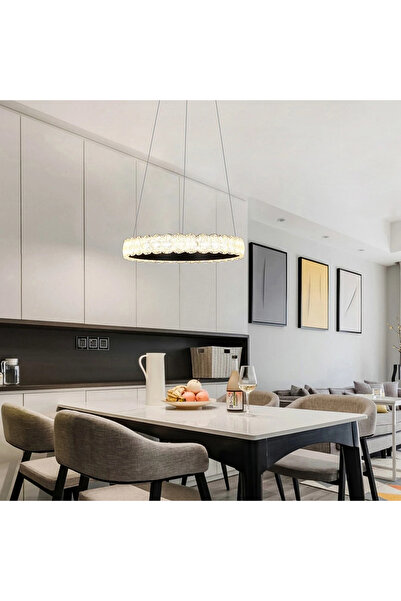 Grecia نجف أسود لون الانارة 3 اضاءات 48 واط قطر 40 سم