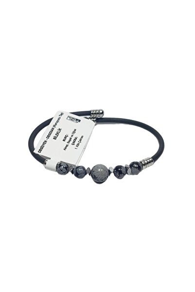 Janti Jtss26Blk1776 Stainless Steel Bracelet with Silicone Coating Obsidian a...