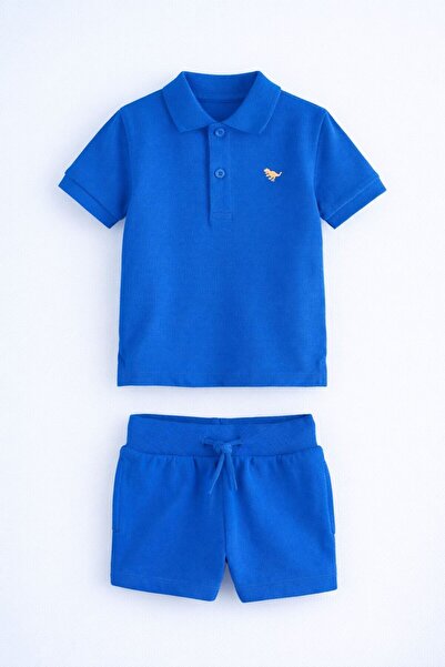 Next Baby Set of Cotton Blue Polo Collar Short Sleeve Tops and Bottoms